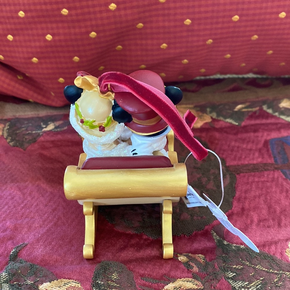 NWT Disney parks victorian Minnie and Mickey Mouse Christmas sleigh ornament - Picture 3 of 7